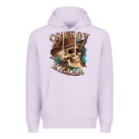 Lilac cowboy killer with skull Premium Hoodie - texasbilliewilder