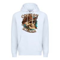 White cowboy killer with skull Premium Hoodie - texasbilliewilder