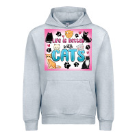 Heather Grey life is better with cats Urban Hoodie - MaliasSmallBusiness