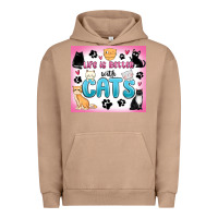 Pigment Burro life is better with cats Urban Hoodie - MaliasSmallBusiness