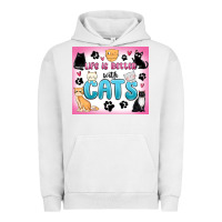 Pigment Lunar Rock life is better with cats Urban Hoodie - MaliasSmallBusiness
