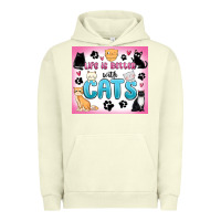 Pigment Pistachio life is better with cats Urban Hoodie - MaliasSmallBusiness