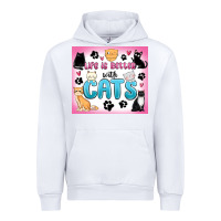 White life is better with cats Urban Hoodie - MaliasSmallBusiness