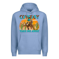 Colony Blue cowboy take me away Premium Hoodie - texasbilliewilder