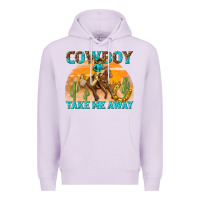 Lilac cowboy take me away Premium Hoodie - texasbilliewilder