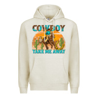 Oatmeal Heather cowboy take me away Premium Hoodie - texasbilliewilder