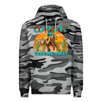 Slate Camo cowboy take me away Premium Hoodie - texasbilliewilder