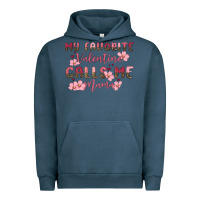 Pigment Midnight Navy my favorite valentine calls me mama Urban Hoodie - MaliasSmallBusiness
