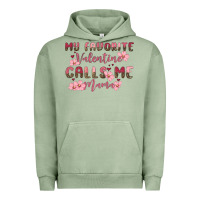 Pigment Oil Green my favorite valentine calls me mama Urban Hoodie - MaliasSmallBusiness