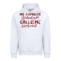 White my favorite valentine calls me mama Urban Hoodie - MaliasSmallBusiness