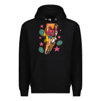 Black cowgirl with lightning bolt Premium Hoodie - texasbilliewilder