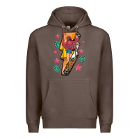 Coffee cowgirl with lightning bolt Premium Hoodie - texasbilliewilder