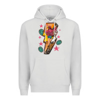 Dove Grey cowgirl with lightning bolt Premium Hoodie - texasbilliewilder