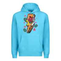 Ocean Blue cowgirl with lightning bolt Premium Hoodie - texasbilliewilder