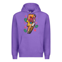 Purple cowgirl with lightning bolt Premium Hoodie - texasbilliewilder