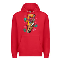 Red cowgirl with lightning bolt Premium Hoodie - texasbilliewilder
