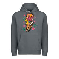 Rock cowgirl with lightning bolt Premium Hoodie - texasbilliewilder