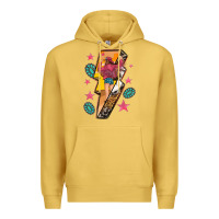 Antique Gold cowgirl with lightning bolt Premium Hoodie - texasbilliewilder