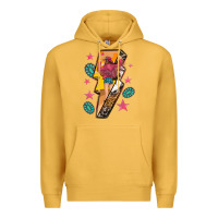 Mustard cowgirl with lightning bolt Premium Hoodie - texasbilliewilder