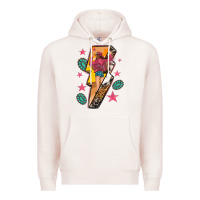 Pale Pink cowgirl with lightning bolt Premium Hoodie - texasbilliewilder