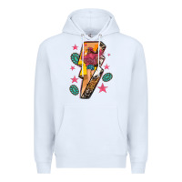 White cowgirl with lightning bolt Premium Hoodie - texasbilliewilder