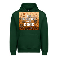 Forest Green life is better with dogs Urban Hoodie - MaliasSmallBusiness