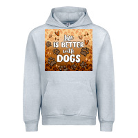 Heather Grey life is better with dogs Urban Hoodie - MaliasSmallBusiness