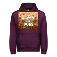 Mauve Wine life is better with dogs Urban Hoodie - MaliasSmallBusiness