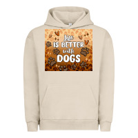 Pigment French Oak life is better with dogs Urban Hoodie - MaliasSmallBusiness