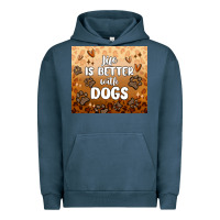 Pigment Midnight Navy life is better with dogs Urban Hoodie - MaliasSmallBusiness