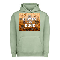 Pigment Oil Green life is better with dogs Urban Hoodie - MaliasSmallBusiness