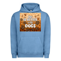Pigment Pebble Blue life is better with dogs Urban Hoodie - MaliasSmallBusiness
