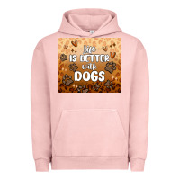 Pigment Salmon life is better with dogs Urban Hoodie - MaliasSmallBusiness