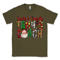 Army Green Santa's Favorite Tennis Coach For Christmas Classic Tee - FaDigitalArtStudio