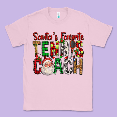 Santa's Favorite Tennis Coach For Christmas Classic Tee Designed By Fadigitalartstudio