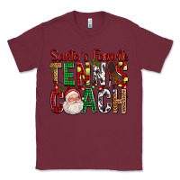 Burgundy Santa's Favorite Tennis Coach For Christmas Classic Tee - FaDigitalArtStudio