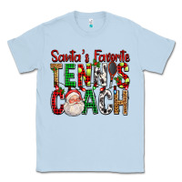 Dusty Blue Santa's Favorite Tennis Coach For Christmas Classic Tee - FaDigitalArtStudio