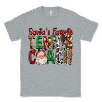 Heather Grey Santa's Favorite Tennis Coach For Christmas Classic Tee - FaDigitalArtStudio