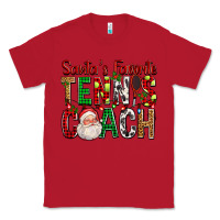 Red Santa's Favorite Tennis Coach For Christmas Classic Tee - FaDigitalArtStudio