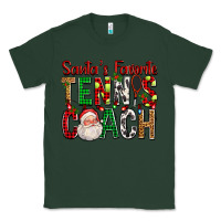 Sports Green Santa's Favorite Tennis Coach For Christmas Classic Tee - FaDigitalArtStudio