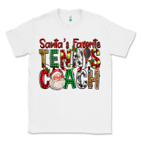 White Santa's Favorite Tennis Coach For Christmas Classic Tee - FaDigitalArtStudio