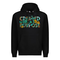 Black created with a purpose Premium Hoodie - texasbilliewilder
