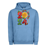 Pigment Pebble Blue happy new year 2024 Urban Hoodie - MaliasSmallBusiness
