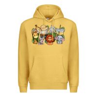 Antique Gold cute baby safari animals coffee cups Premium Hoodie - texasbilliewilder