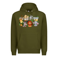Army Green cute baby safari animals coffee cups Premium Hoodie - texasbilliewilder