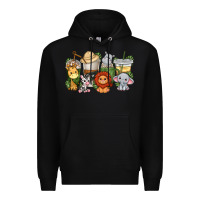 Black cute baby safari animals coffee cups Premium Hoodie - texasbilliewilder