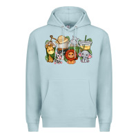Blue Mist cute baby safari animals coffee cups Premium Hoodie - texasbilliewilder
