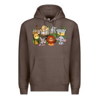 Coffee cute baby safari animals coffee cups Premium Hoodie - texasbilliewilder