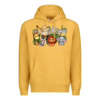 Mustard cute baby safari animals coffee cups Premium Hoodie - texasbilliewilder