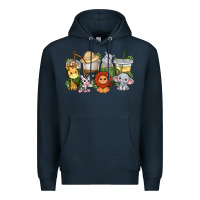 Navy cute baby safari animals coffee cups Premium Hoodie - texasbilliewilder